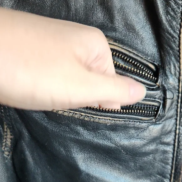 Rogue State Men's Distressed Black Leather Jacket Large - Picture 6 of 16